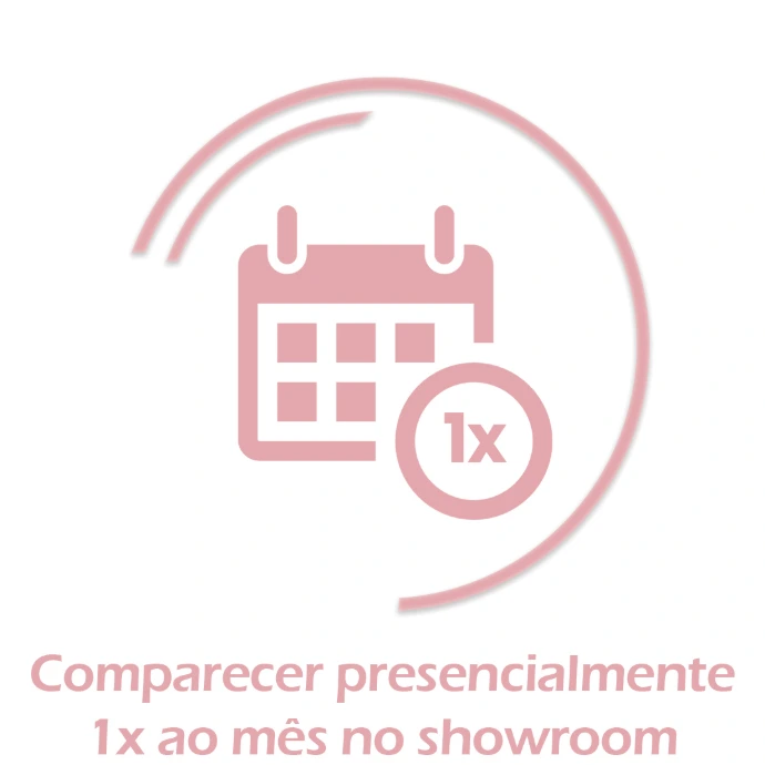 Comparecimento presencial mensal ao showroom para revenda de semijoias consignadas